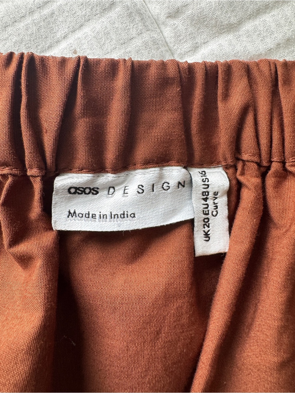 ASOS Design Curve brown tiered boho prairie maxi skirt with pockets size 16 - Picture 7 of 8